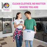 Portable Laundry Kit - Travel Clothes Cleaning Essentials with Liquid Detergent, Stain Remover Wipe, Dryer Sheet & Laundry Bag - Bulk Supply