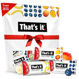 That's it. Mini Fruit Bars Gift Pouch (Variety 36 Count) No Sugar Added, Plant-Based, Vegan & Gluten Free, Paleo, Non GMO, Fiber (12 Banana, 12