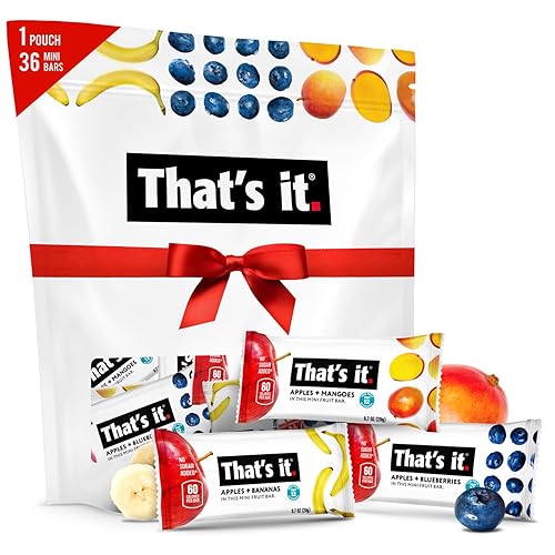 That's it. Mini Fruit Bars Gift Pouch (Variety 36 Count) No Sugar Added, Plant-Based, Vegan & Gluten Free, Paleo, Non GMO, Fiber (12 Banana, 12