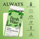 Fresh Wave Odor Removing Gel Eco-Refill, 63 oz. Original Scent | 2 Empty Refillable Glass Jars | 2 Room Set