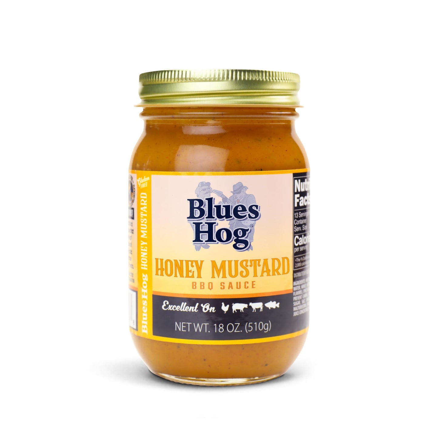 Blues Hog Honey Mustard Sauce, Sweet Honey & Zesty Mustard Gourmet BBQ Sauce Gluten-Free, Made in the USA, 18 oz