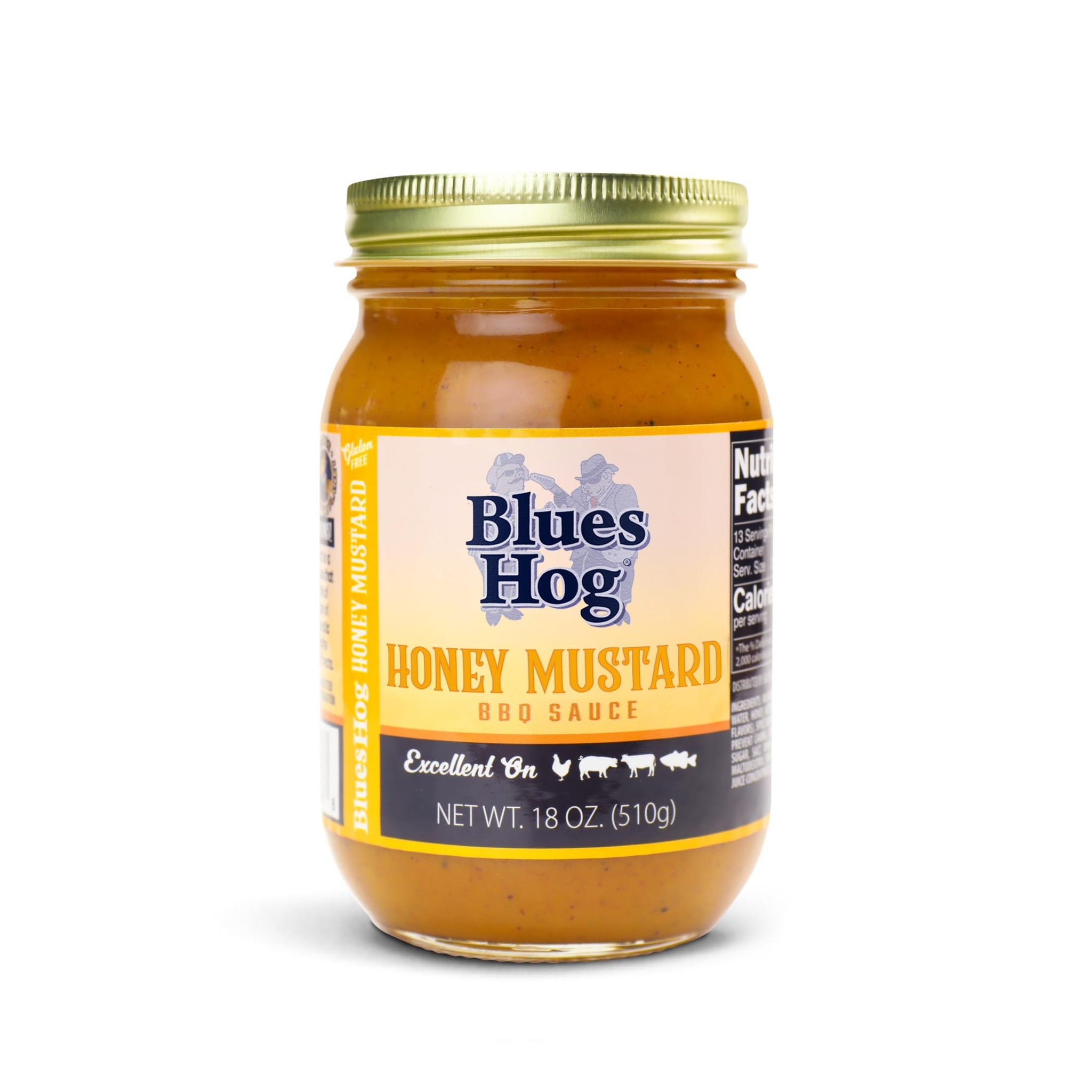 Blues Hog Honey Mustard Sauce, Sweet Honey & Zesty Mustard Gourmet BBQ Sauce Gluten-Free, Made in the USA, 18 oz