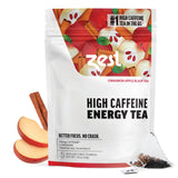Zest Cinnamon Apple Spice Energy Tea - High Caffeine Black Tea Bags for Focus, Clarity & Morning Energy - Natural Non-GMO Caffeinated Breakfast Tea