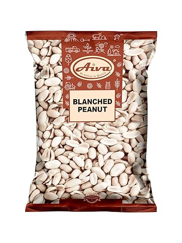 Aiva Blanched Peanuts Skinless, Blanched Raw, Uncooked Gourmet Quality Nut USA Grown 5 LB