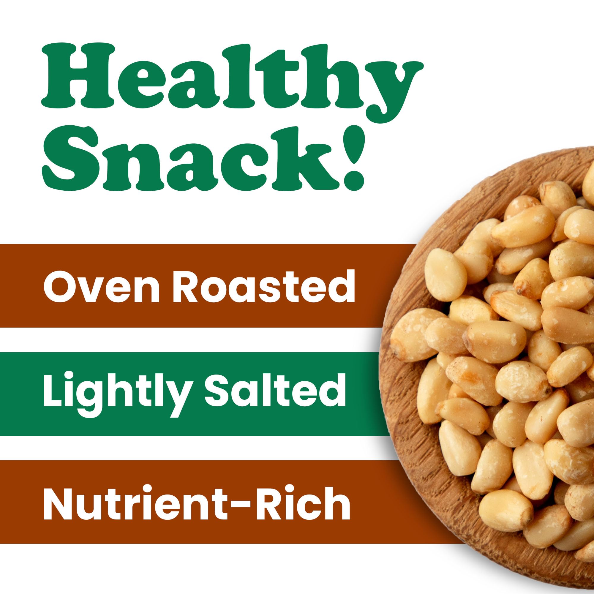 Food to Live Dry Roasted Pine Nuts with Himalayan Salt, 4 Pounds - Oven Roasted, Lightly Salted, No Oil Added, Perfect for Cooking, Baking