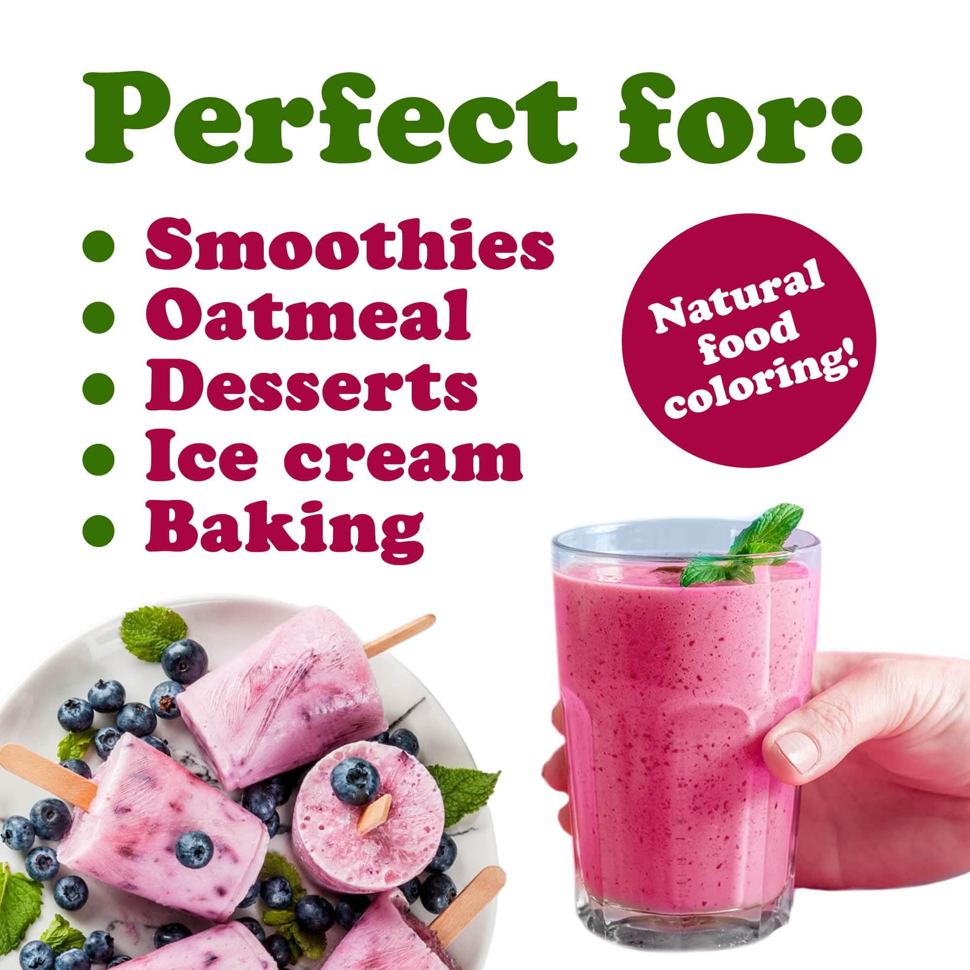 Food to Live Blueberry Juice Powder, 4 Pounds - 100% Pure, Antioxidant-Rich. Great for Smoothies, Spray-dried, No Sugar Added, Contains Maltodextrin