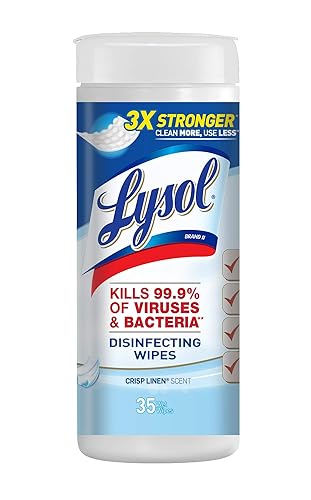 Lysol Disinfecting Wipes, Crisp Linen, 35ct, Crisp Linen, 35 Count (Pack of 1)