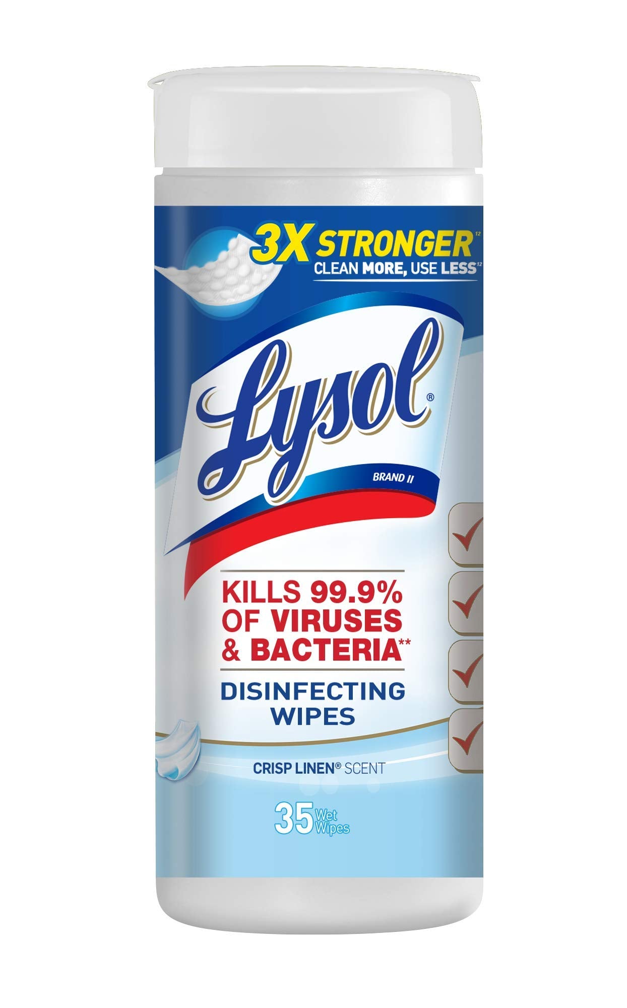 Lysol Disinfecting Wipes, Crisp Linen, 35ct, Crisp Linen, 35 Count (Pack of 1)