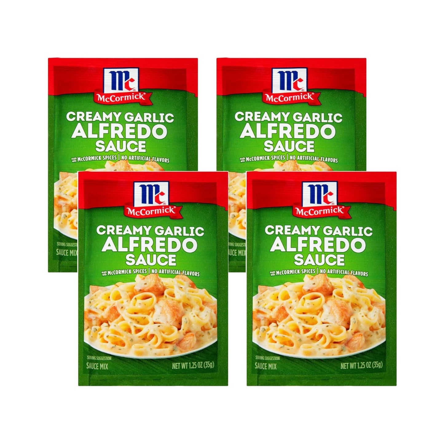 McCormick Creamy Garlic Alfredo Sauce Mix,1.25 oz Packets (Pack of 4)