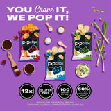 Popchips Potato Chips Variety Pack, Sea Salt, BBQ, Sour Cream & Onion, 12ct Single Serve 0.8oz Bags, Gluten Free, Salty Snacks for Adults