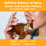 Big Heart Tea Co. Ginger Turmeric Tea, Certified Organic Tea Bags (20 Count) Herbal Caffeine Free Blend with Adaptogenic Tulsi, Peppercorn, Cinnamon