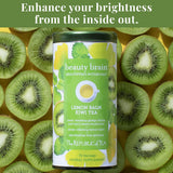 The Republic of Tea - Beauty Brain Beautifying Botanicals Lemon Balm Kiwi Tea, 36 Tea Bags, Herbal Blend, Caffeine Free, Gluten Free