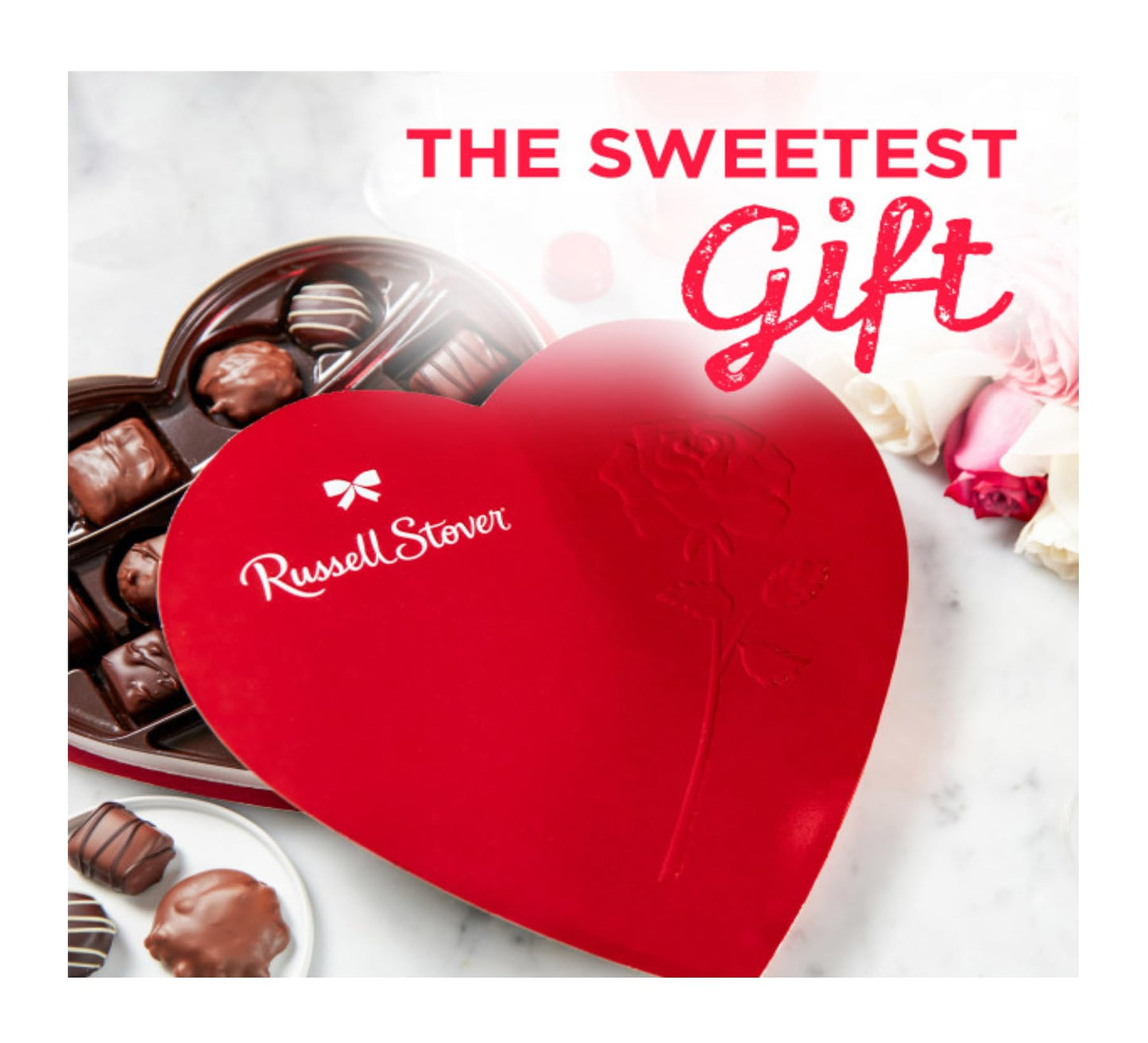 Russell Stover Valentine's Day Red Foil Heart - Pack of 2 - Assorted Milk and Dark Chocolate - 17 Pieces Per Box - Great For Sharing with Friends