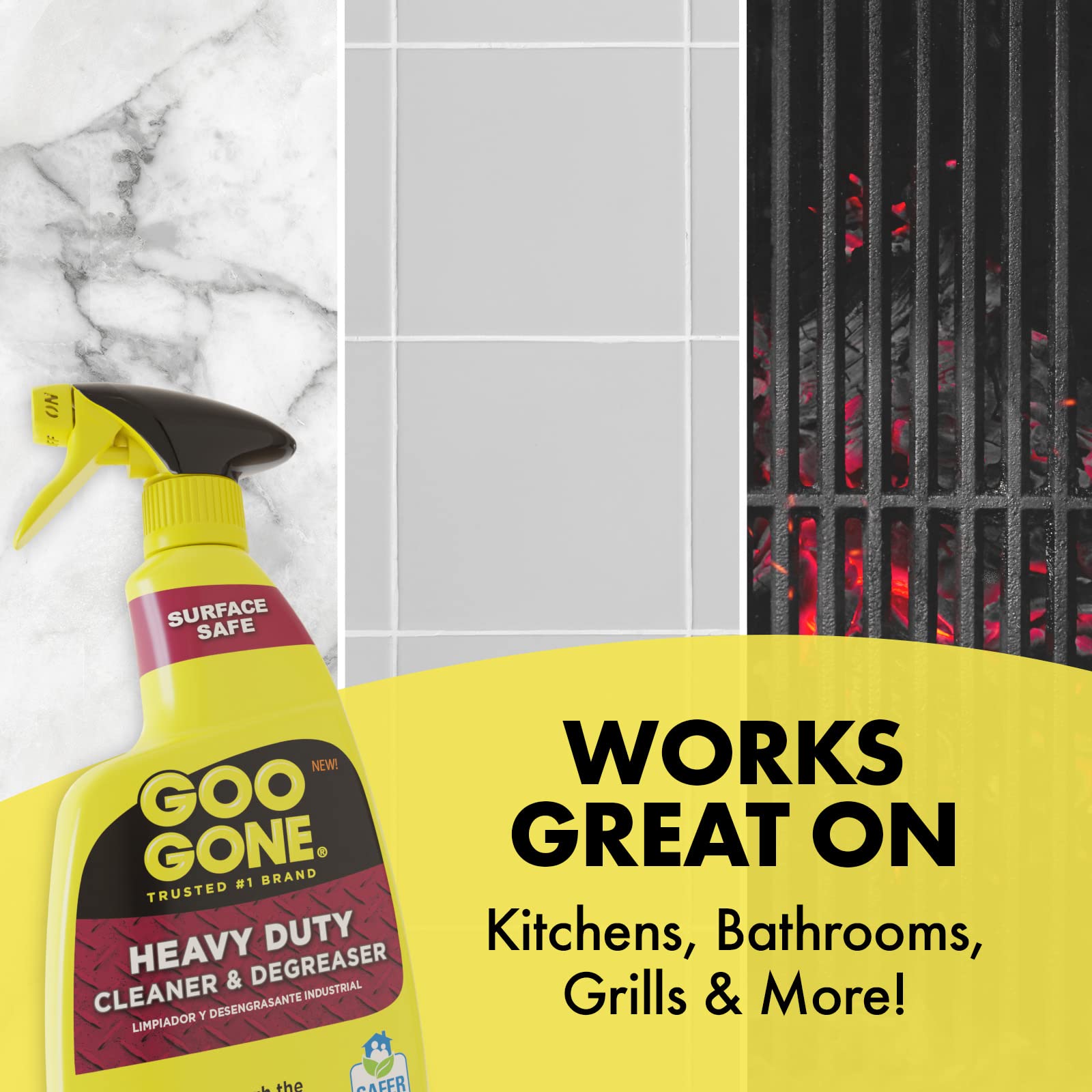 Goo Gone Heavy Duty Cleaner & Degreaser Spray With Microfiber Cleaning Towel - Cuts Through Tough Grease, Oil & Grime - 32 Oz (2 Pack + Towel)