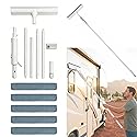 MIYIMORE RV Window Cleaning Squeegee with Spray, Max 73.3" Handle, Motorhome & Camper Exterior Glass Cleaner, 3-in-1 Spray Mop for High Windows, Home