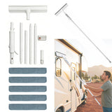 MIYIMORE RV Window Cleaning Squeegee with Spray, Max 73.3" Handle, Motorhome & Camper Exterior Glass Cleaner, 3-in-1 Spray Mop for High Windows, Home