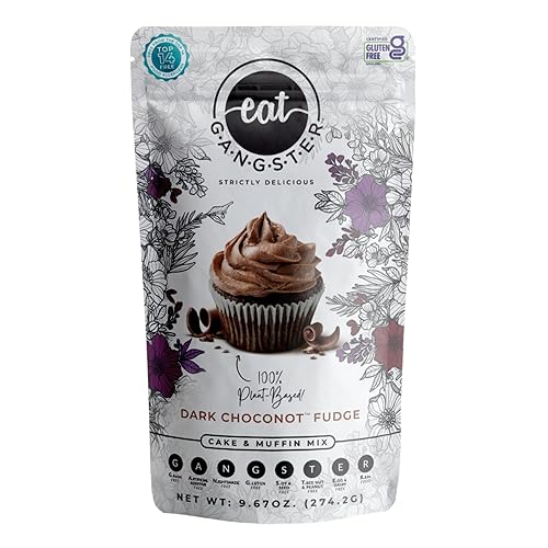eat G.A.N.G.S.T.E.R. Dark Choconot Fudge Cake & Muffin Mix, Allergy-Friendly Baking Mix, Grain-Free, No Dairy, Nuts, Gluten, Dairy, For Vegan, Paleo & AIP Diets, Chocolate Cakes, Muffins and Cupcakes