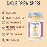 Burlap & Barrel Toasted Onion Powder - Rich, Savory-Sweet Flavor - Flavorful Onion Seasoning for Cooking - As Seen On Shark Tank - 2.9oz Glass Jar