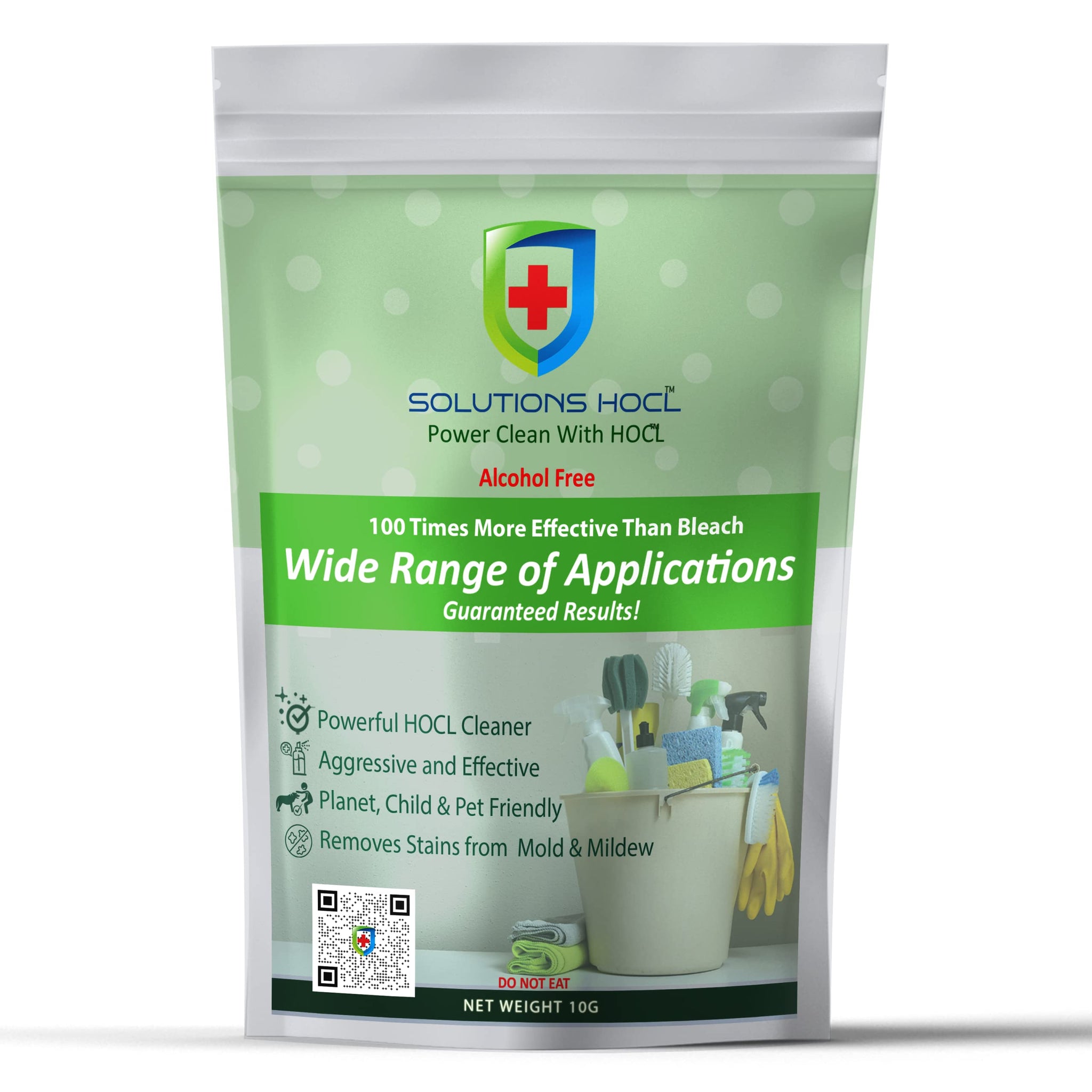 Solution HOCL Powder 10 one gram Individually Packaged Single use packets - (10 grams of total active ingredients) One Gram Packet Makes 1 Gallon (128