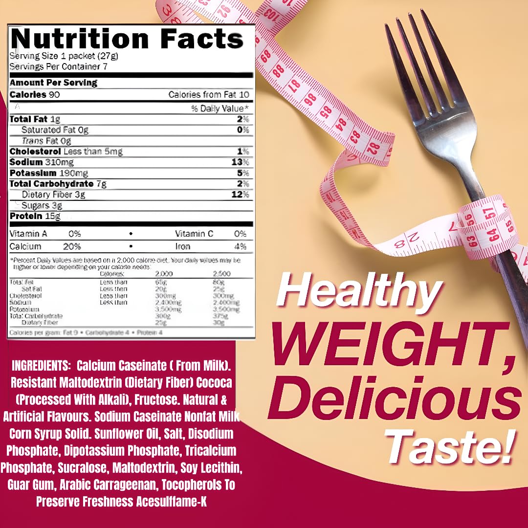 Creamy Chocolate Protein Pudding & Shake Mix Powder | High Protein Meal Replacement | Fast Weight Loss Supplements | Gym Fitness Support | Low Calorie