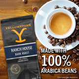 Yellowstone Ranch House Dark Roast Coffee,100% Arabica Ground Coffee, 12 oz.