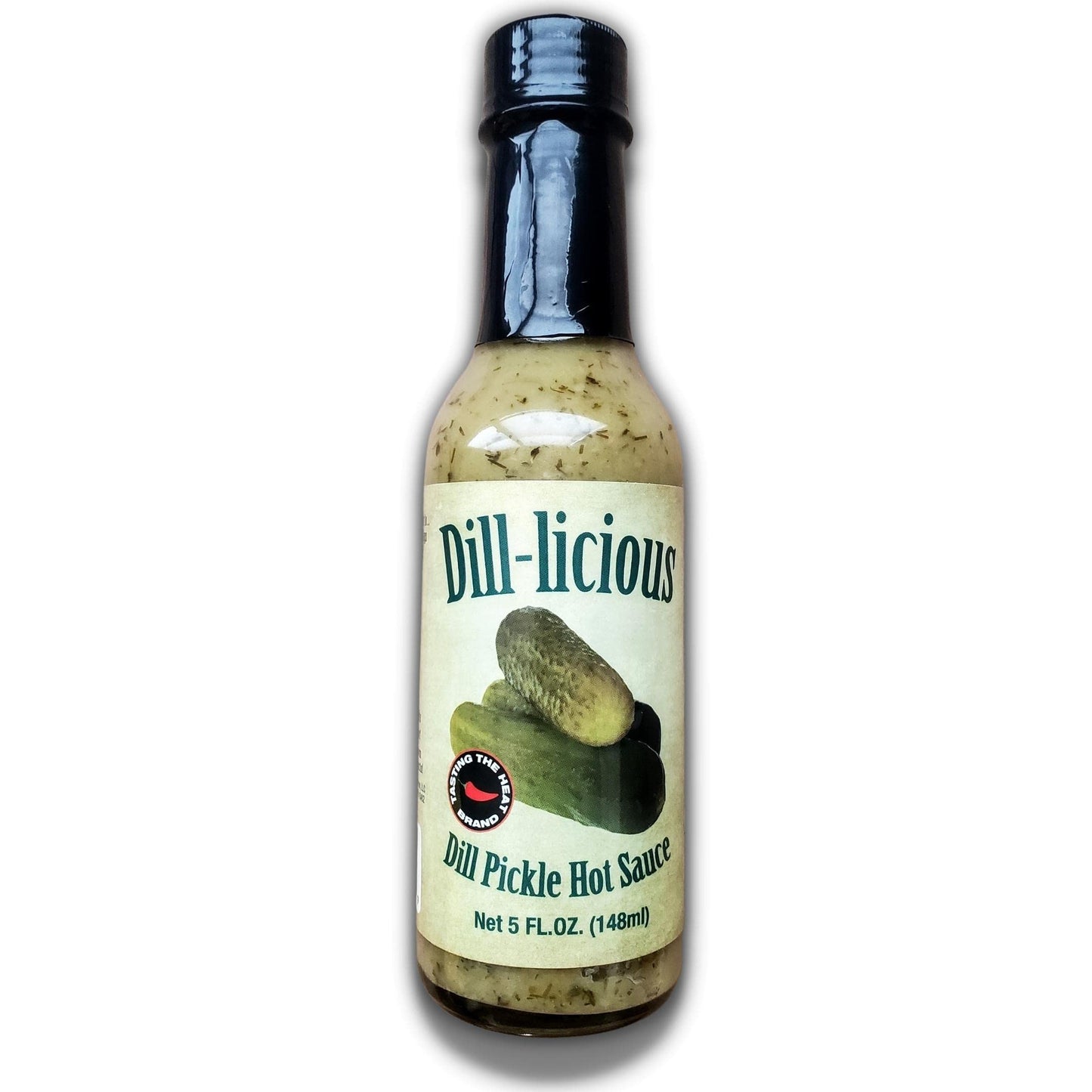 Dill-licious Dill Pickle Hot Sauce Medium Heat, Made with Fresh Scorpion Peppers, Garlic and Onions, Small Batch & Handmade in the USA, No