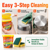 STAINLESS STEEL CLEANER & POLISH - Heavy Duty Cleaning Paste for Stove, Oven, Pans, Cookware, Sink | All Purpose Multi-Purpose Household Cleaner |