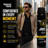 Agent 420 Cannabis & Cigarette Smoke Odor Body Spray for Men, 3.5 oz - Eliminates Odors at the Molecular Level (Rise and Grind)