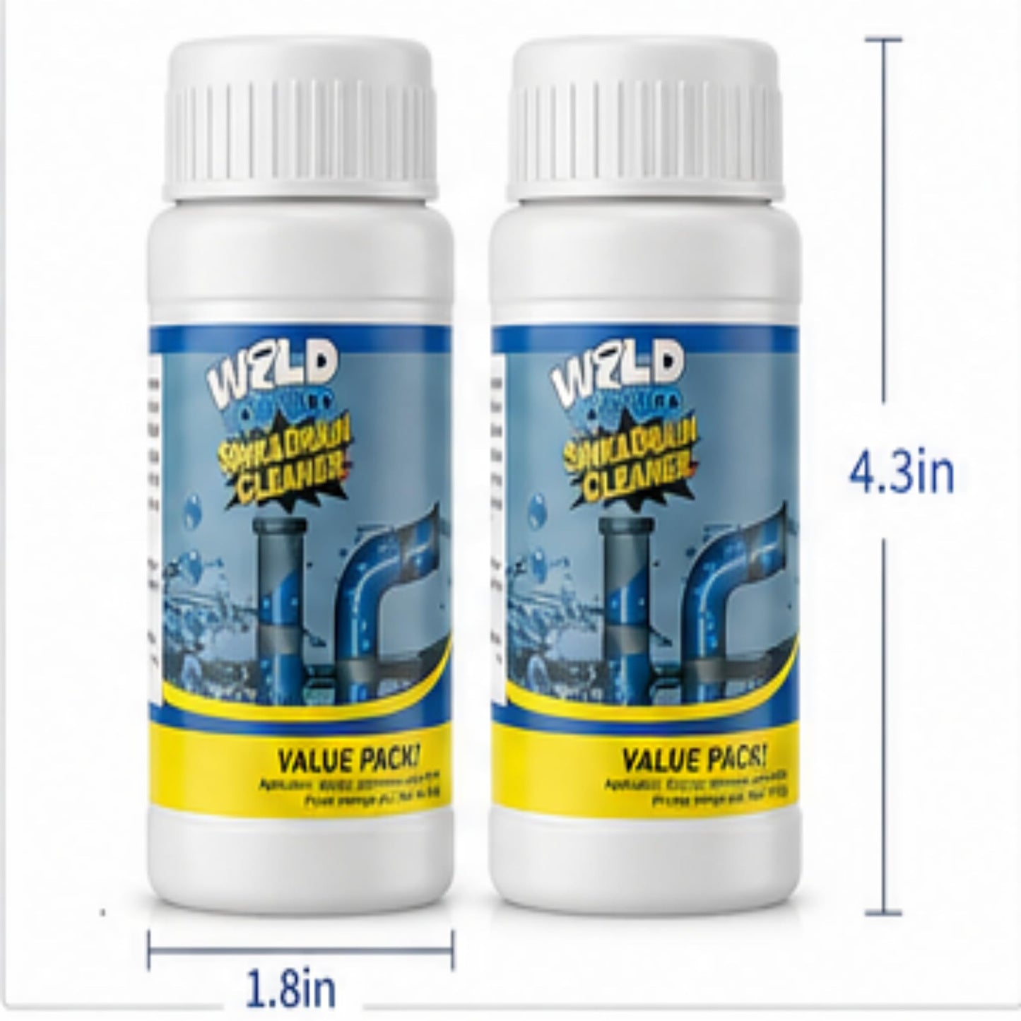 Wild Tornado Home Pipe Dredge Tool, Fast Dissolving Drain Opening Treatment for Clogged Kitchen and Toilet Pipelines