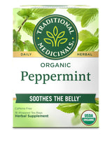 Traditional Medicinals Organic, Peppermint Tea - Helps Soothe Belly from Occasional Gas and Bloating - Kosher, Non-GMO, Caffeine-Free, Compostable