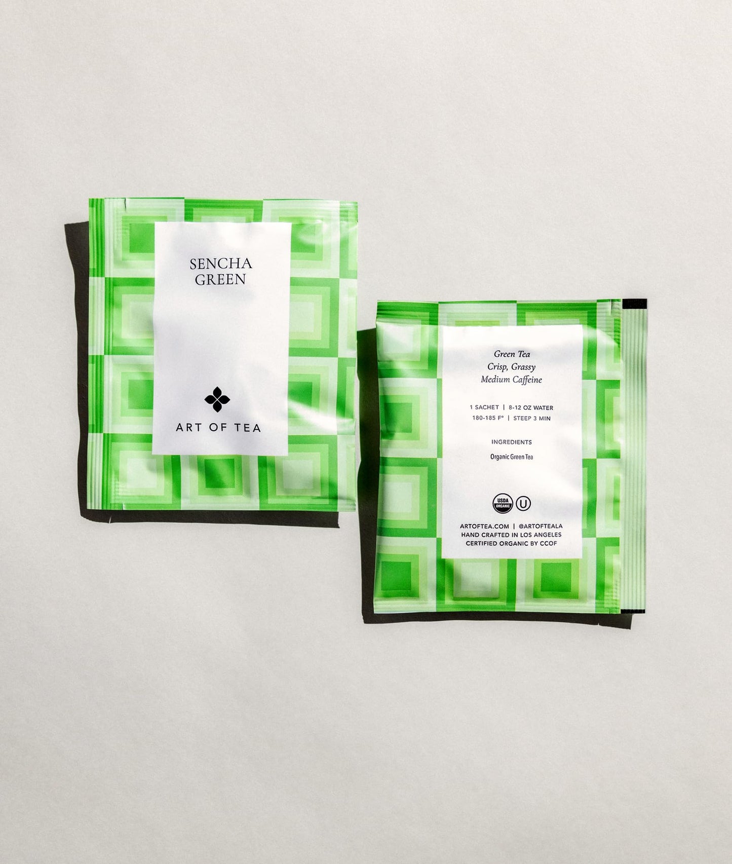 Art of Tea | Organic Sencha Green Tea Bags | 50 Pyramid Tea Bag Sachets