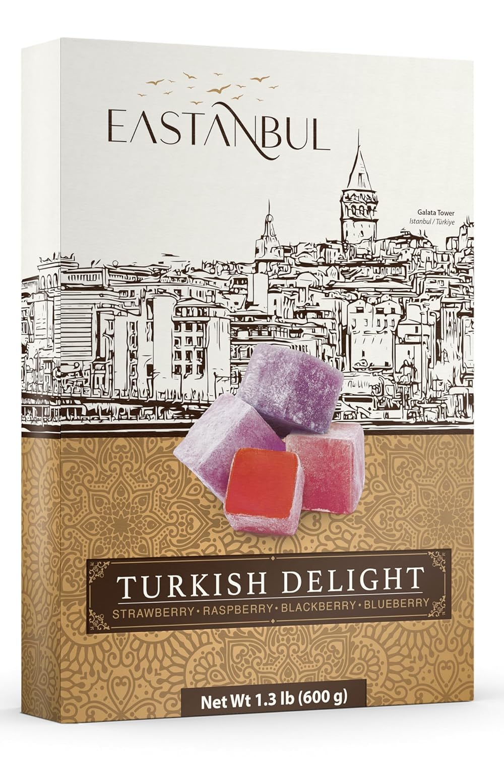 Eastanbul Turkish Delight, Turkish Delights Candy Assorted Flavor, 21.2oz