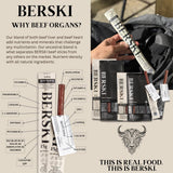 BERSKI Salt & Pepper Beef Sticks - 100% Grass-Fed, Grass-Finished - Ancestral Blend with Liver & Heart - Keto, Paleo - Regeneratively Raised USA Beef