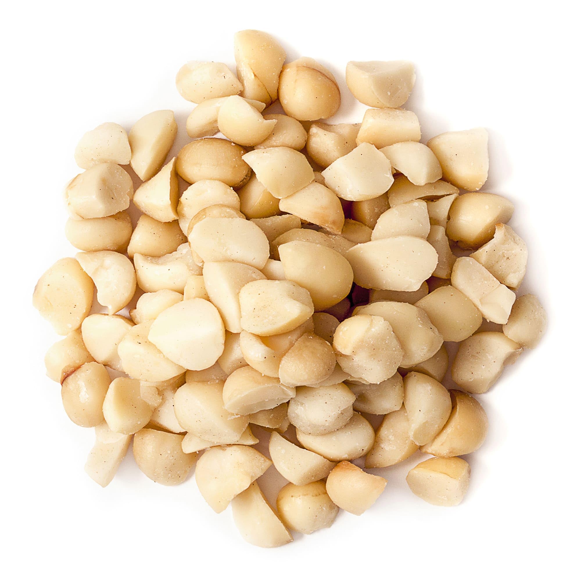 Food to Live Macadamia Nut Halves & Pieces, 1 Pound - Raw, Shelled, Unsalted, Kosher, Vegan, Bulk. Keto Snack. Good Source of Healthy Fats. Great
