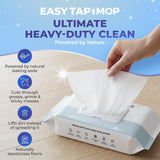 EASY TAP MOP Baking Soda Cleaning Wipes - Wet Floor Mopping Replacement Pad Refills Compatible with Swiffer Sweeper Mop - Larger & Thicker Disposable