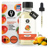 Dolce Flav Mango Extract - 2 Ounce Water-Soluble Multipurpose Flavoring Ideal for Baked Goods, Beverages, Coffee, Desserts & Ice Cream - Mango Essence