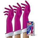 PLAYTEX Living Drip-Catch Cuff Reusable Rubber Gloves for Household Cleaning - Medium Size, 3-Pack