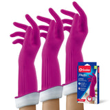 PLAYTEX Living Drip-Catch Cuff Reusable Rubber Gloves for Household Cleaning - Medium Size, 3-Pack