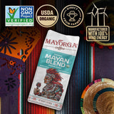 Mayorga Organic Coffee 2lb Mayan Blend - Medium Roast Whole Bean Coffee Specialty Grade, 100% Arabica, Slow Roasted, Chocolate and Floral Flavor