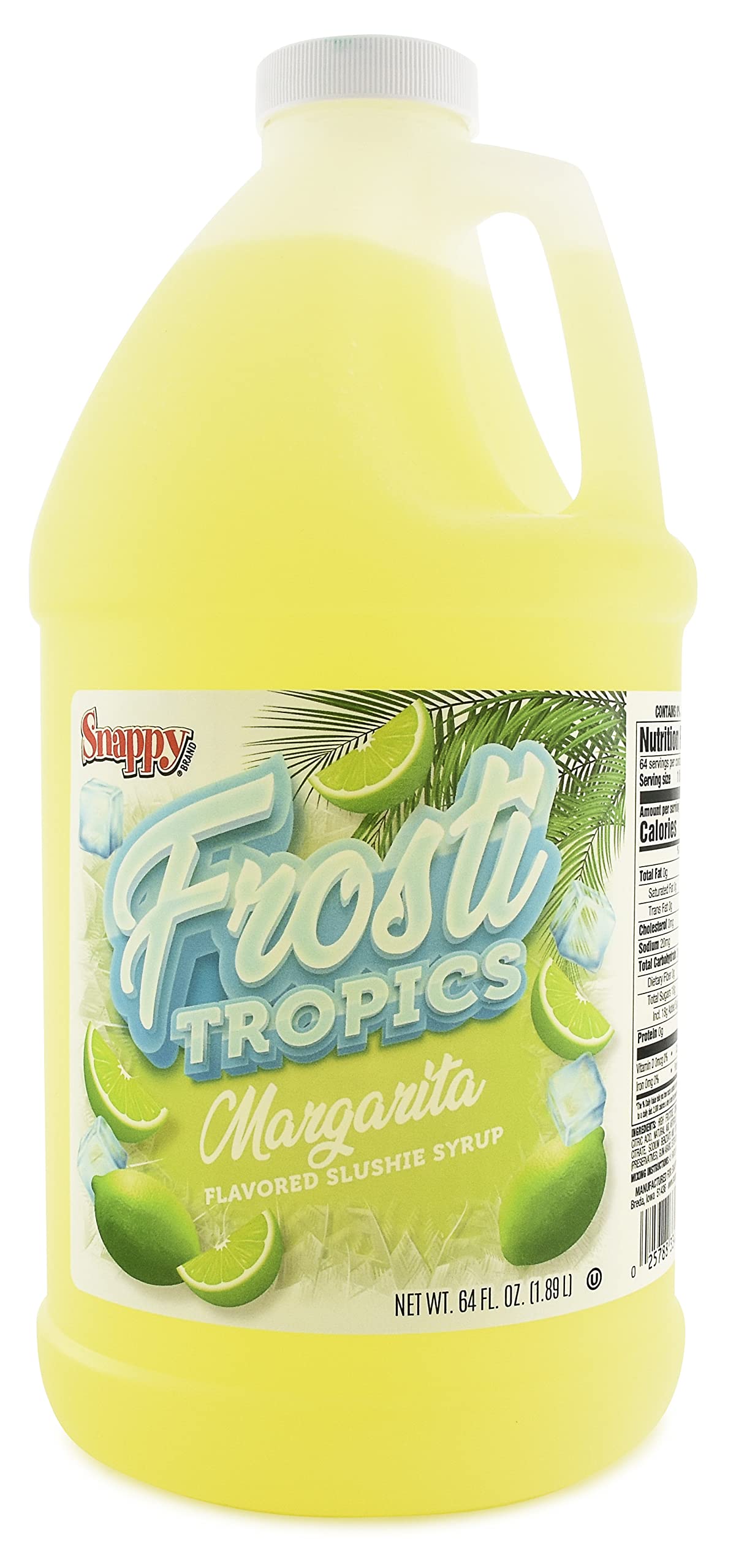 Snappy Frosti Tropics Margarita Slushie Mix, 6 Pack 1/2 Gallon, Slushy Syrup for Frozen Cocktails and Mocktails