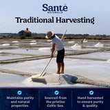 Sante Naturelle Celtic Salt Organic Fine Ground - 1.1lb (18oz) Pack of 3, Unrefined Organic French Sea Salt, Rich in 82+ Minerals Salt, 100% Natural