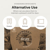 Grab Green Stoneworks Cruelty-Free Dryer Sheets | Softens Fabrics, Freshens Clothing & Reduces Static-Cling and Wrinkles | Plant Based | Birch Branch