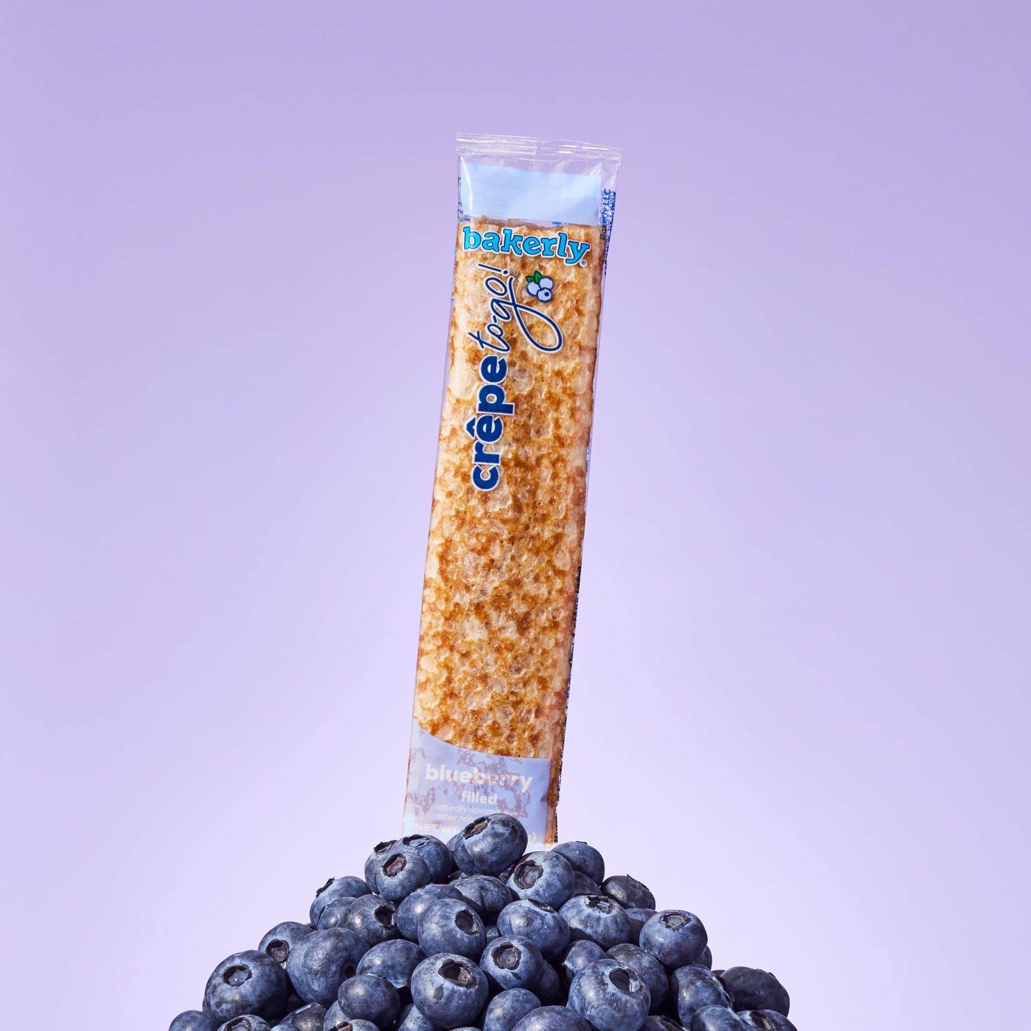 bakerly Blueberry Filled Crepes to go! Non GMO, Free from Artificial Flavors & Colors, Pack of 4, 6-Count (24 Total Crepes)