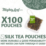 Mighty Leaf Organic Green Dragon Tea - 100 Count Whole Leaf Green Tea Bags - Smooth & Earthy Flavor - Premium Silk Pouches for Wellness and Natural