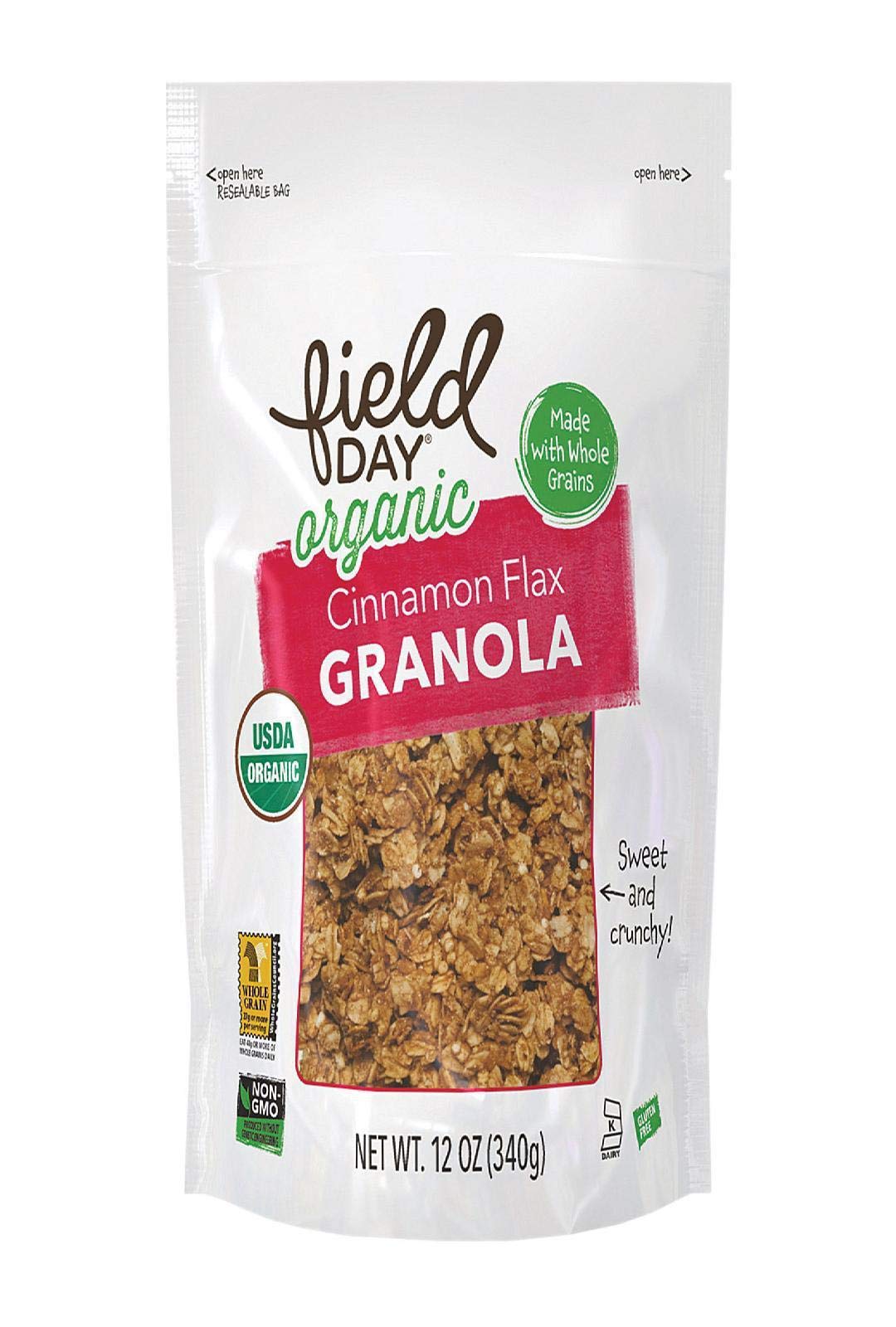 Field Day Organic Cinnamon Crunch Whole Grain Cereal, 12 Ounce