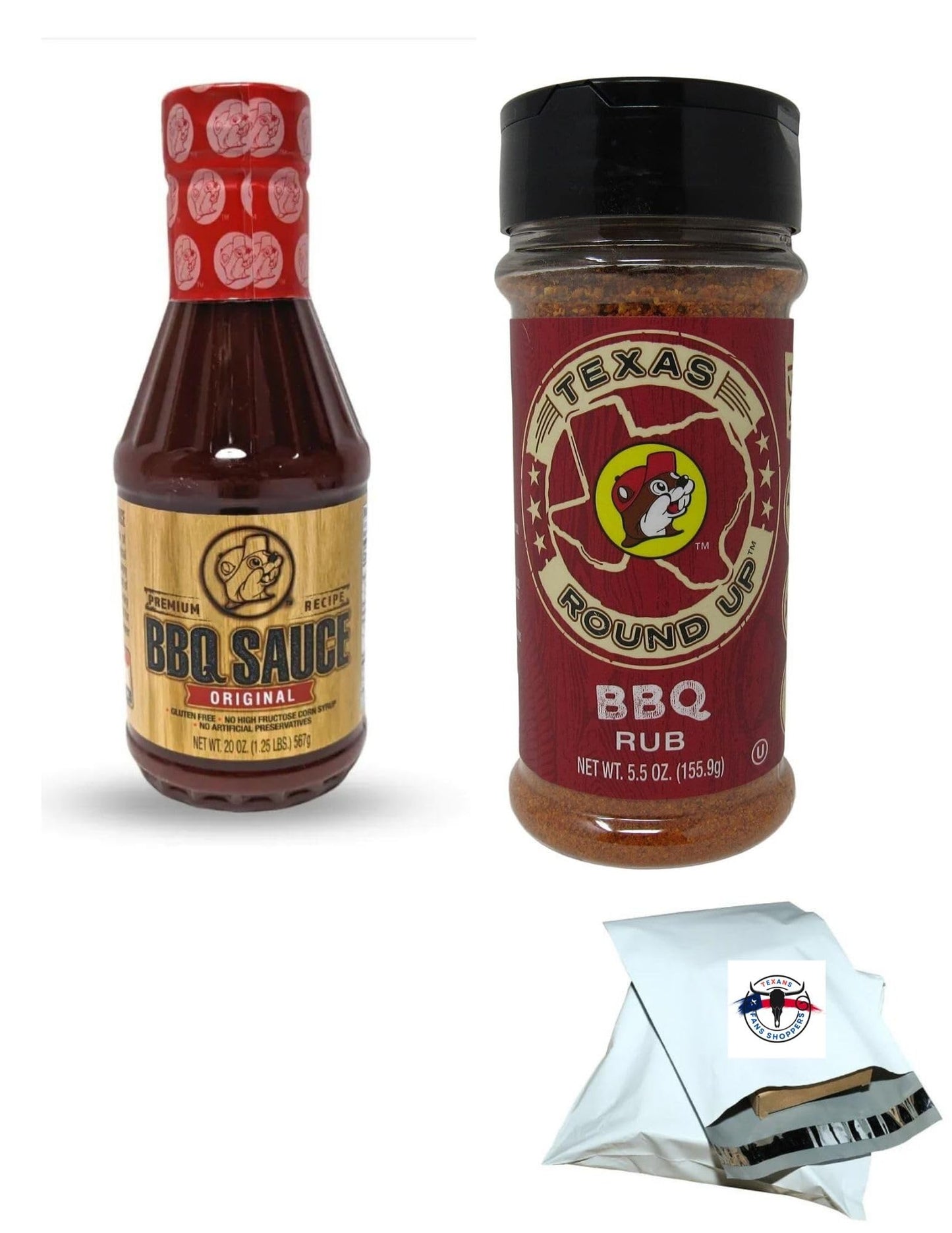 Bundle Buc-ee's One Original BBQ Sauce and One Texas Round Up BBQ Rub total 2