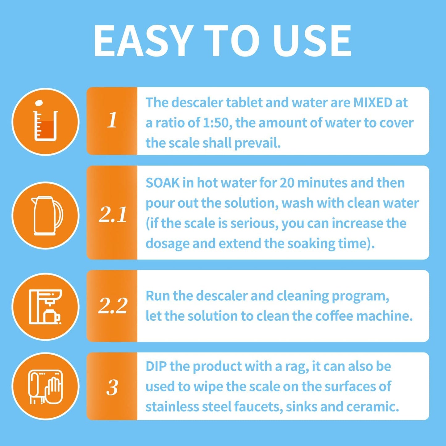 NATRUTH 20 Packs Powerful Limescale Removal,Efficient Water Bottle Cleaning Tablets,Odor-Free KETTLE & Coffee Cup Cleaner Tablets,Descaler for Coffee