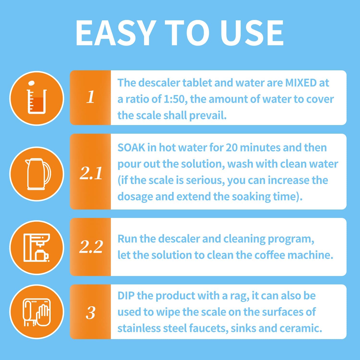 NATRUTH 20 Packs Powerful Limescale Removal,Efficient Water Bottle Cleaning Tablets,Odor-Free KETTLE & Coffee Cup Cleaner Tablets,Descaler for Coffee