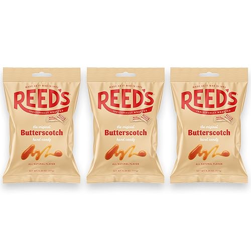 Reed’s Individually Wrapped Butterscotch Hard Candy | Traditional Butterscotch | Creamy and Buttery Old-Fashioned Butterscotch Hard Candy Brought