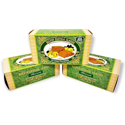 Belevini Tasty and Healthy Belyov Pastila Classic, Handmade, Made from Baked Apples, No Sugar Added, Gluten-free, Pack of 3
